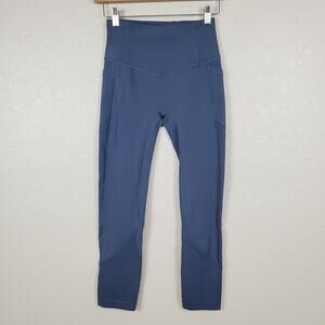 Lululemon All The Right Places Crop II 23" Ink Blue Womens Size 4 Yoga Run Gym